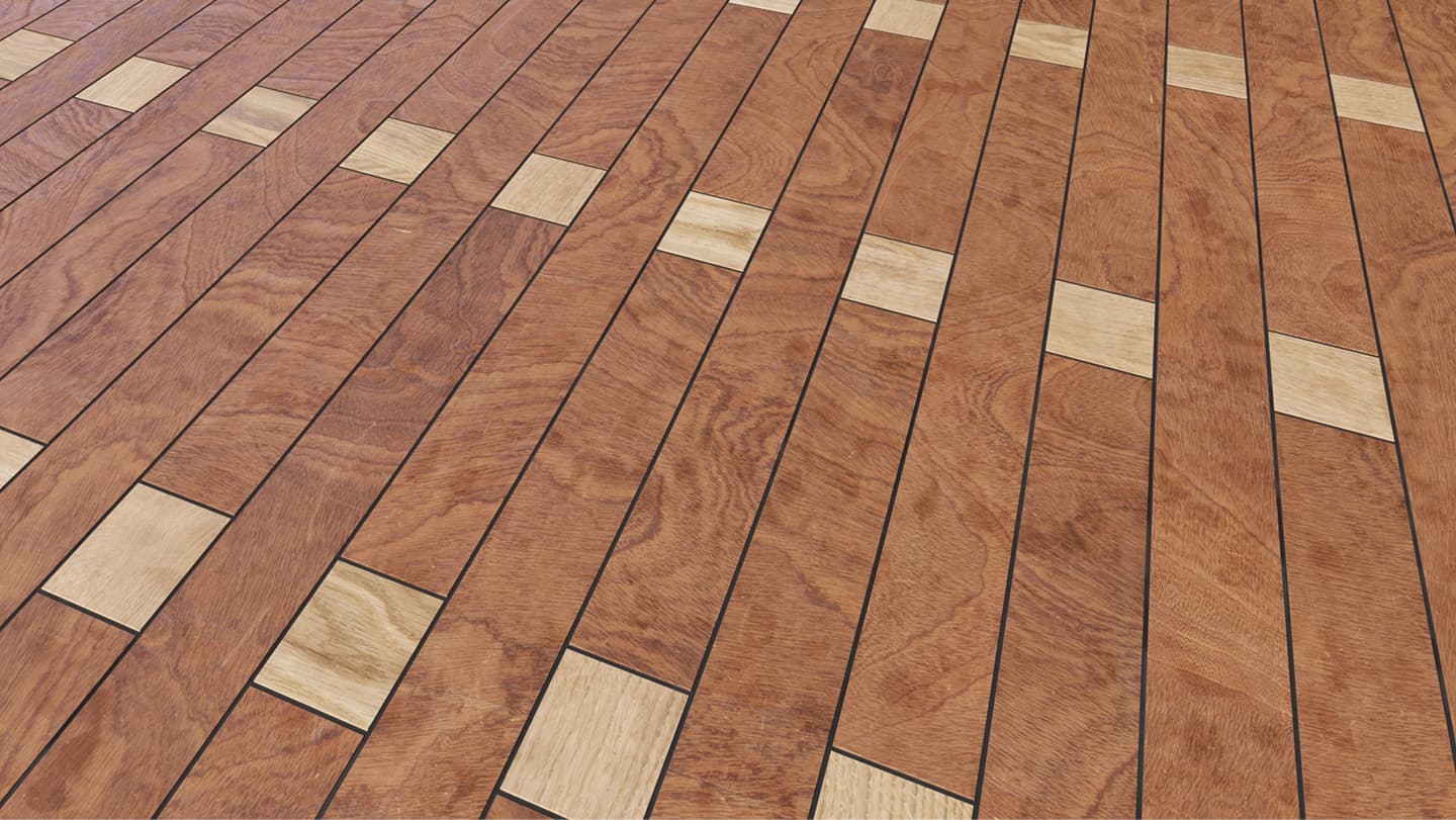 Detalle de cubierta de madera modelada en 3D